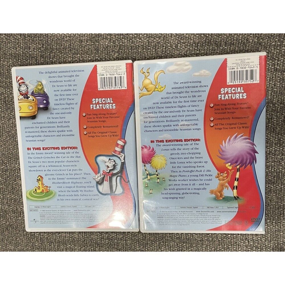Lot Dr Seuss Grinch Grinches the Cat in the Hat & The Lorax (DVD) GUC - Picture 4 of 7